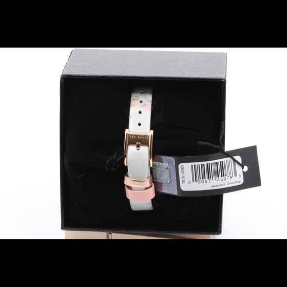 Ted Baker Womens Floral Rose Gold Leather Watch - Picture 7 of 8
